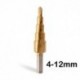 3PCS Step Drill Bits Set Metric Spiral Flute The Pagoda Shape Hole Cutter 4-12/20/32mm HSS Steel Cone Titanium Drill Bit Set
