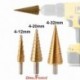 3PCS Step Drill Bits Set Metric Spiral Flute The Pagoda Shape Hole Cutter 4-12/20/32mm HSS Steel Cone Titanium Drill Bit Set